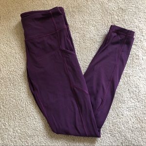 Maroon lulu lemon full length leggings